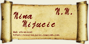 Nina Mijucić vizit kartica